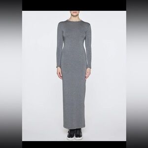 Bleusalt The Long Sleeve Crew Maxi Dress Gray - Size 1